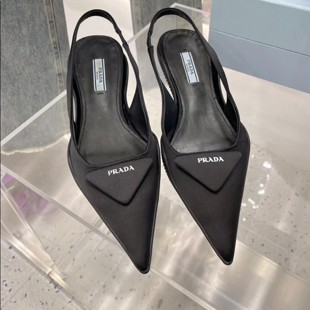 Prada kitten slingback heels